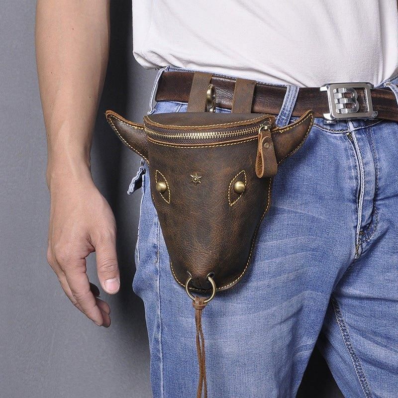 Cool Cow Head Thigh Fanny Pack