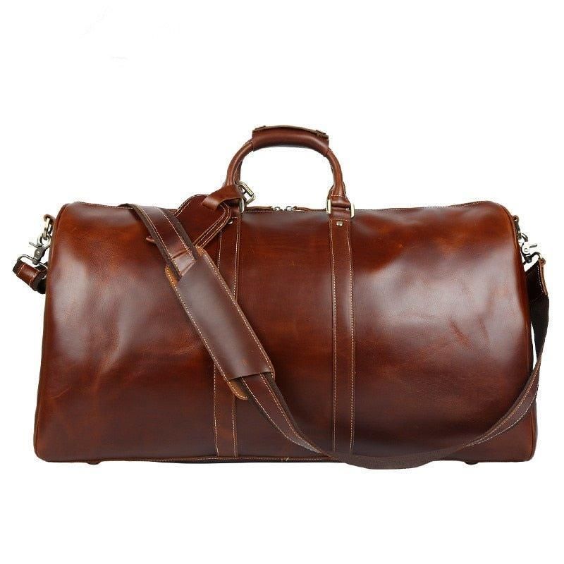 Vintage Muška Kožna Duffle Weekender Torba