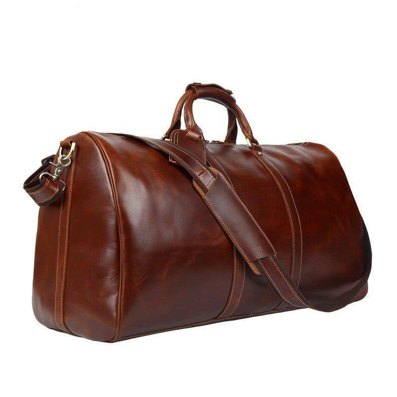 Vintage Muška Kožna Duffle Weekender Torba